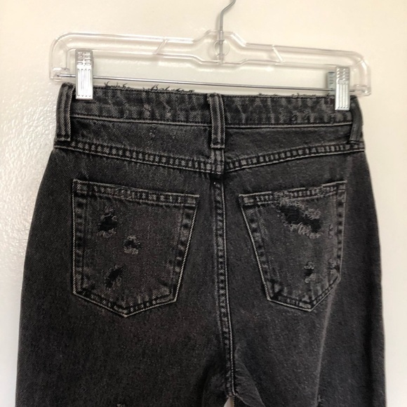 Denim x Alexander Wang Grind Jeans Distressed Destroyed Raw Hem Black 25 - Picture 5 of 7